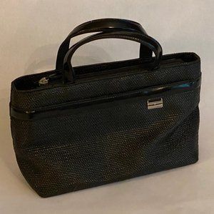 Tommy Hilfiger Black Natural Straw Handbag